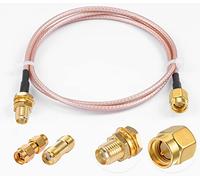 Vecys SMA Mâle vers Femelle Cloison RG316 20" /50CM Câble Coaxial RF + 2 Pièces Adaptateurs SMA Kits pour Routeur Antenne Signal Enhancer Adaptateur Sans Fil