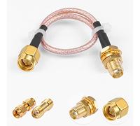 Vecys SMA Mâle vers Femelle Cloison RG316 6"/15CM Câble Coaxial RF + 2 Pièces Adaptateurs SMA Kits pour Routeur Antenne Signal Enhancer Adaptateur Sans Fil