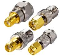 Vecys SMA vers F-Type de Câble Coaxial Adaptateur Droit 4 Kit pour Radio FM Antenne Dab WiFi CATV-TV Modems Réseau d'Antennes (4 Pièces)