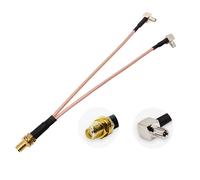 Vecys SMA vers TS9 Câble Répartiteur SMA Femelle vers Double TS9 Mâle Droit Angle 90 Degrés Adaptateur Antenne RG316 15CM 2G 3G 4G LTE MiFi 2 pcs