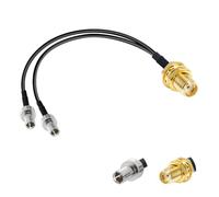 Vecys SMA vers TS9 Répartiteur Câble SMA Femelle Traversant vers Double TS9 Mâle Connecteur RF Câble Coaxial 3 Voies Répartiteur Type-Y RG174 15CM/6In pour Antenne LTE Point D'accès Mobile