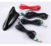 Vecys SMB Fakra Z Fakra B Adaptateur RG174 Câble 5 M Antenne Requin Dab Dab + Système de Navigation GPS Autoradio Numérique Antenne Amplifiée Combinée Radio Stéréo FM/AM pour Voiture Toit