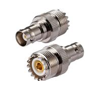 Vecys SO239 Adaptateur d'antenne UHF Femelle vers BNC Femelle pour Antenne CB Antenne CB Radio Ham Walkie Talkie Radio Portable à Deux Voies PL259 Coaxial Wireless LAN Devices(2 pièces)