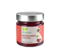 Ved Gourmet Original Red Marasquin Cerises - Cerise Italienne pour Cocktails à l'Ancienne - Cocktail Vegan, Cerises Bourbon au Sirop Naturel pour Garniture Cocktail (600 g (paquet de 2))