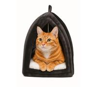 Ved Panier Chat Moelleux - Panier pour Chat Intérieur - Cabane Chat Style Tipi, Igloo Douillet, Niche pour Chat et Chien, Maison Chat Intérieur, Couchage Chat Confortable, Grotte pour Chat