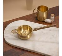 Veda Essentials. Passoire à thé en laiton et bois fabriquée à la main - Accessoire de cuisine élégant et fonctionnel