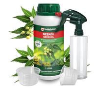Veddelholzer 1000 ml d'huile de neem de qualité supérieure pressée à froid 100 % naturelle, kit complet avec émulsifiant naturel + flacon pulvérisateur de 500 ml et 2 verres doseurs pour l'entretien