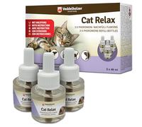 Veddelholzer Relax Cat Pheromone Ensemble de Recharge pour Chats, Composé de 3 x 45ml de Flacons, Apaisant pour Chats, Moyen de Détente et Anti-Stress pour Chats, Empêche l'Urination et les Griffures