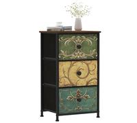 VEDECASA Commode à 3 tiroirs en tissu - Armoire étroite - Style bohème - Coiffeuse - Armoire de rangement pour chambre à coucher - Armoire industrielle pour salon, chambre d'enfant, couloir