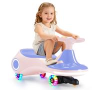 Vedes Voiture électrique 12 V avec pédales, batterie rechargeable, trottinette 2-en-1, 3 vitesses, vitesse max. 8 km, anti-basculement, haut-parleur musical et roues lumineuses, charge maximale 73 kg,