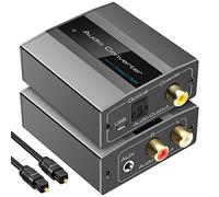 VEDINDUST Convertisseur Analogique Numerique Convertisseur Optique RCA R/L 3,5 mm AUX zu Koaxial Toslink Optischer AD Wandler für PS4 PS5 Blu-ray DVD Xbox AV Amp
