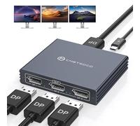 VEDINDUST Répartiteur DisplayPort pour 3 moniteurs 4K60Hz DisplayPort vers triple répartiteur DP 1 entrée 3 sorties Prend en charge SST et MST Extended Display uniquement pour Windows