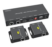 VEDINDUST Répartiteur HDMI 1 entrée 2 sorties 50 m de longueur Transmission sur câble CAT5e 6 7 prend en charge les préréglages EDID 1080p 60 Hz POC