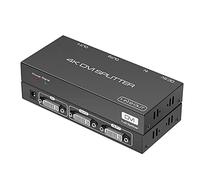 VEDINDUST Splitter DVI 2 Ports Le Répartiteur DVI avec 1 Entrée et 2 Sorties Prend en Charge des Résolutions Jusqu'à 4K30Hz, Convient pour Ordinateur Portable PC DVR Projecteur HDTV