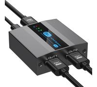 VEDINDUST Splitter HDMI 4K120Hz 8K60Hz Repartiteur 1 Entree 2 Sorties HDMI 2.1 HDCP 2.3 Bypass Prise en Charge de l'EDID HDR10 UHD pour PC Console TV Xbox DVD etc Ne Prend Pas en Charge l'extension