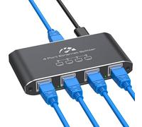 VEDINDUST Switch Ethernet 4 Port 1000Mbps Multiprise RJ45 1 à 4 Splitter Network Gigabit LAN Hub RJ45 avec Câble Réseau USB C pour Ordinateur, Routeur, Boîtier TV, ADSL, Téléviseur Numérique