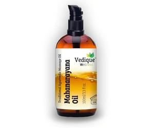 VEDIQUE Remedies Huile de Mahanarayana | 100 ml | Plus de 50 herbes | Huile de massage ayurvédique classique pour muscles et articulations | Équilibre Vata | Entièrement naturelle