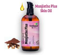 VEDIQUE REMEDIES Huile Manjistha Plus | 100 ml (3,38 fl oz) | Huile ayurvédique multi-usages pour la peau | Guérison, désintoxication et équilibre | Tout naturel