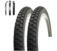 VEE Rubber V024 Lot de 2 pneus de vélo 18" Noir 47-355 (18 x 1,75) avec démonte-pneu