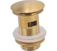 VeeBath Bonde à Fente idéale pour lavabo avec dôme Complet, bonde Moderne pour lavabo de Salle de Bain avec Fonction clic-clac, Laiton brossé