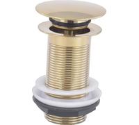 VeeBath Bonde de vidage dôme idéale sans Fente, bonde clic-clac de qualité supérieure pour lavabos Design sans trop-Plein, bonde pour lavabo de Salle de Bain, Laiton brossé