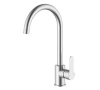 VeeBath Henry Mitigeur de cuisine moderne à levier unique monté sur le pont avec bec pivotant à un trou, finition chromée, robinet de cuisine moderne avec bec de 20 cm