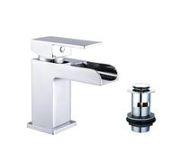 VeeBath Kinross Cascade chromé évier Robinet mélangeur pour lavabo de Salle de Bain de Luxe Moderne Robinet à Levier avec bonde de vidage