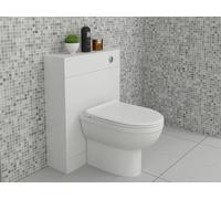 VeeBath Meuble WC carré compact pour toilettes dos au mur, résistant à l'humidité, boîtier de réservoir dissimulé, idéal pour les petites salles de bains et salles de bains, gris anthracite, 500 x 200