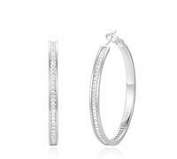 VEEDOFA Grandes boucles d'oreilles en argent sterling 925 avec strass pour femmes - Boucles d'oreilles épaisses avec diamants pour femmes