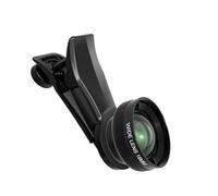 Veedzoens Objectif grand angle 0,75 x pour smartphone iPhone Android, compatible avec la cage de téléphone SmallRig NEEWER, avec clip universel pour objectif de téléphone de 17 mm et sac portable noir