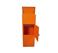 VEEHAUS Grande boîte aux Lettres en Acier Inoxydable - pour l'extérieur - Taille XXL - avec Compartiment à Colis (sans Support, Orange)