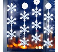 VEEKAY 4 PièCes LumièRes De Ventouse De NoëL, NoëL LumièRe De FenêTre Suspendue avec Ventouse, Lumières LED de Noël, Guirlande Lumineuse de Fenêtre Intérieur pour Décoration de Noël,Fête,Mariage