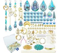 VEEKAY 425 Pièces Kits de Fabrication de Attrape-Soleil,DIY Cristal Suncatchers,Pendentif Cristal à Suspendre Attrape-Lumière,pour décoration de fenêtre,décoration de jardin,avec crochet de suspension
