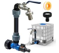 VEEKAY Robinet IBC Col de Cygne de Cuve,Adaptateur IBC avec S60 x 6, 3/4 pouces,Filetage Grossier 3/4'' Raccord Cuve IBC Robinet Kit