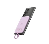 VEEKTOMX Batterie Externe 5000mAh, Légère & Ultra Fine Power Bank avec USB C Câble Intégré (Charge Non sans Fil), Batterie Externe Compatible pour Samsung/iPhone 15/Huawei/Xiaomi (Violet)