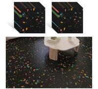 VEELIKE Carrelage Adhesif Sol Granit Noir Dalle Adhesive Sol Marbre 24 Pièces Stickers Carrelage Salle de Bain Carreaux Adhesif Cuisine Salon Toilettes Dalles PVC Garage 30 cm x 30 cm