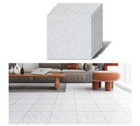 VEELIKE Dalle Adhesive Sol Marbre Blanc Carrelage Adhesif Sol Granit Blanc Carreaux Adhesif Cuisine Stickers Carrelage Salle de Bain Imperméable Salon 1.5mm 30 cm x 30 cm 12 Pièces