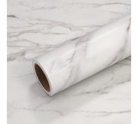 VEELIKE Papier contact en marbre épais de 40 x 900 cm pour comptoirs de cuisine, papier peint marbré blanc pour armoires de salle de bain, meubles