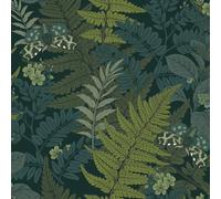 VEELIKE Papier Peindre Feuillage Vert Fougère Forêt Motif Papillon Salle de Bain Salon 44,5cm×300cm