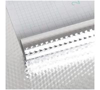 VEELIKE Papier Peint Argenté Papier Peint Adhesif Decoratif Aluminium Papier Adhesif pour Meuble Cuisine Imperméable Papiers Peints Auto Adhesif Résistant à l'huile rouleau vinyl adhesif 40cm x 300cm