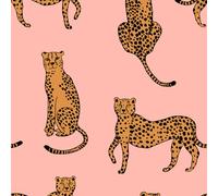 VEELIKE Papier peint autocollant motif léopard rose 44,5 cm x 300 cm