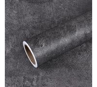VEELIKE Papier peint béton gris foncé de 40 x 900 cm - Papier peint à décoller et à coller - Papier peint en béton industriel moderne pour murs, comptoirs, papier peint en vinyle de ciment imperméable