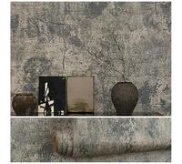 VEELIKE Papier Peint Beton Industriel Vintage Papier Peint Imitation Ciment Fissuré Rouleau Adhesif Decoratif Salon Chambre Épaissir Vinyle Adhesif Cuisine Lavable Stickers Meubles Deco 40cm×300cm