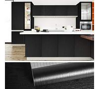 VEELIKE Papier Peint Bois Noir Papiers Peints Imitation Bois 60cm × 900cm Papier Adhésif pour Meuble Cuisine Stickers Muraux Salle de Bain Vinyle Adhesif pour Porte Armoire Chambre Placard Tiroir Deco