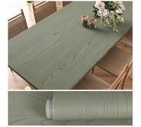 VEELIKE Papier Peint Bois Vert Autocollant Vinyle Adhesif 60cm x 300cm | Papier Peint Adhesif Vert Mat Papier Adhesif Pour Meuble Bois Vintage Impermeable Papier Peint Cuisine Salle de Bain Comptoir