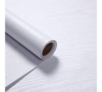 VEELIKE Papier Peint En Bois Blanc Vintage Papier Adhésif Vinyle Décoratif Mat Grain De Bois Autocollant pour Armoire De Cuisine Table À Manger Bureau Porte Meubles Armoire Étanche 40cm x 900cm