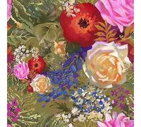 VEELIKE Papier Peint Fleuri Audacieux Jardin Vintage Papier Peint Fleur Vert Grand Aquarelle Papiers Peints Floral Papiers Peints Feuillage Vert Rouleau Adhesif pour Meuble Chambre Salon 44,5cm×300cm