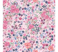VEELIKE Papier Peint Fleuri Rose Vintage Prairie Papier Peint Adhesif Mural Decoratif Chambre Salle de Bain 44,5 cm × 300 cm Papiers Peints Feuillage Rose Rouleau Adhesif pour Meuble Chambre Fille