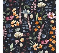 VEELIKE Papier peint floral pressé foncé 45 x 300 cm pour salle de bain, papier peint décoratif amovible pour chambre à coucher, armoires, étagères