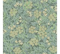 VEELIKE Papier peint floral vert vintage William Morris - Papier peint à décoller et à coller - 45 x 900 cm - Papier peint botanique vert pour chambre à coucher et salle de bain